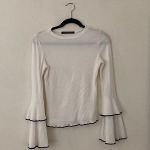 White flare sleeve top